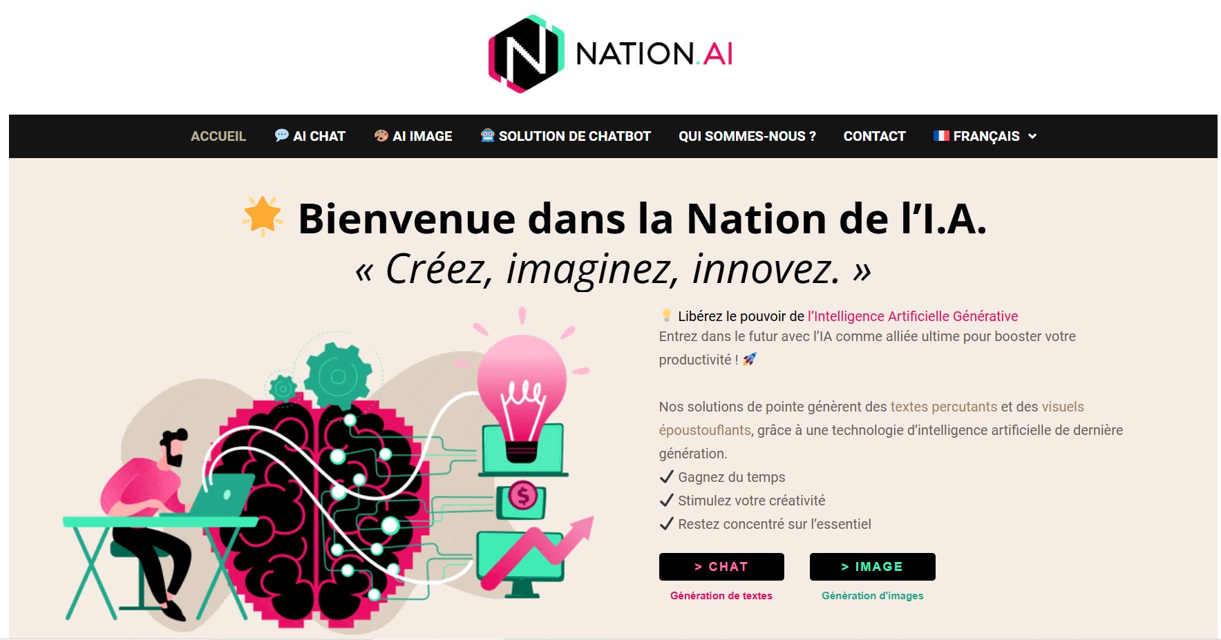 Chatbot intelligent avec Nation AI